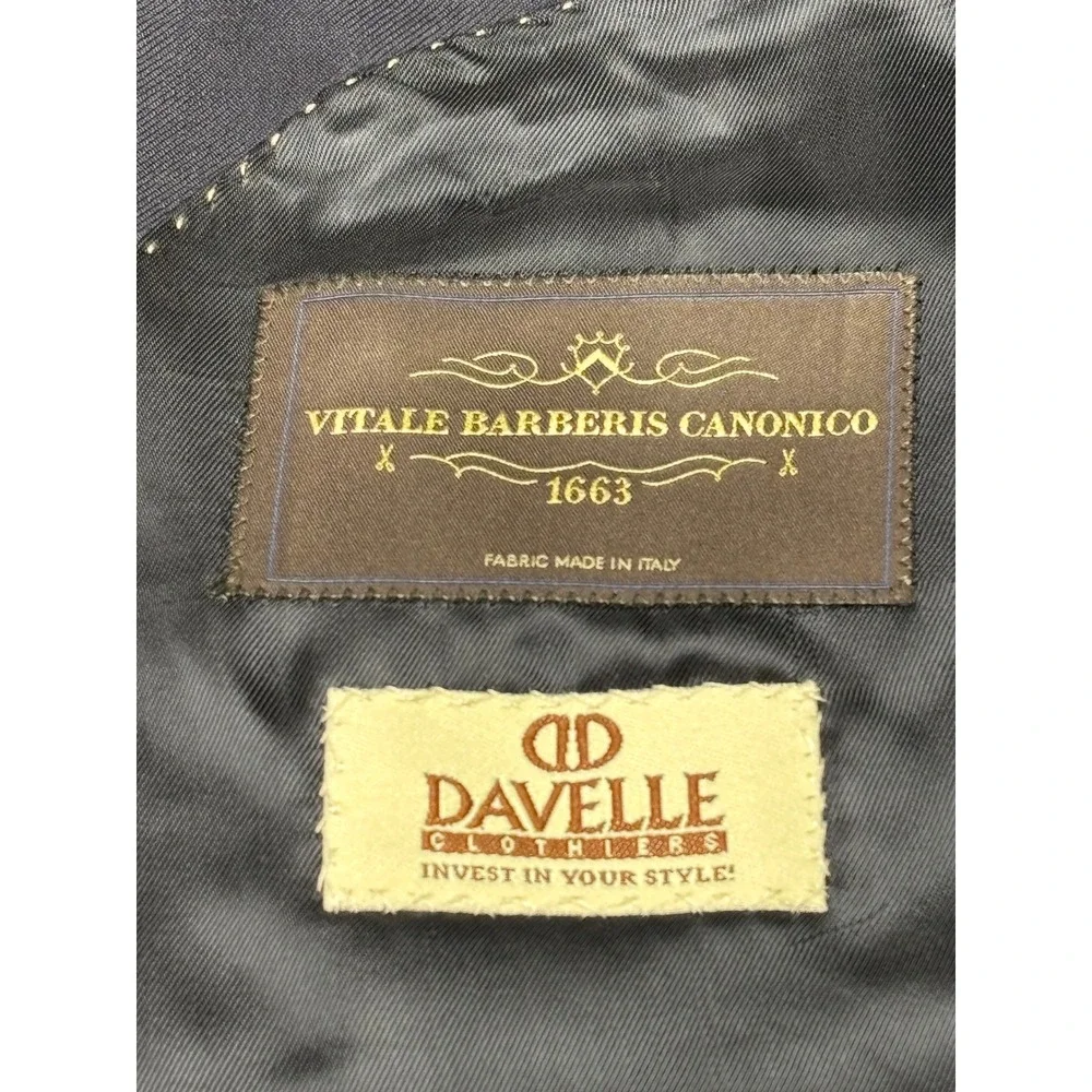 Calvaresi Sartoria Vitale Barberis Canonico Wool Blazer Navy Blue 42T Made Italy